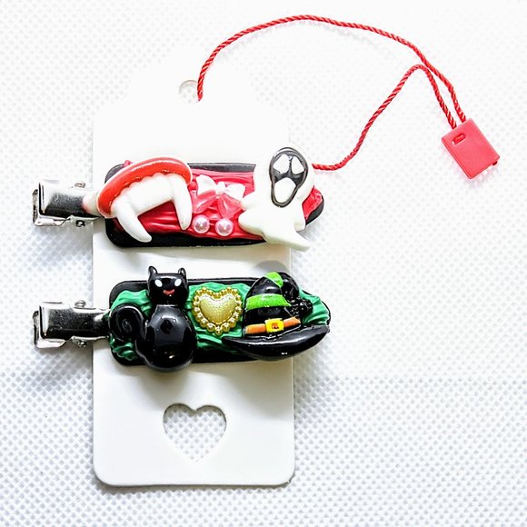 Handmade Two-Piece Halloween Decoden Hair Clip Set - Picture 2 of 2